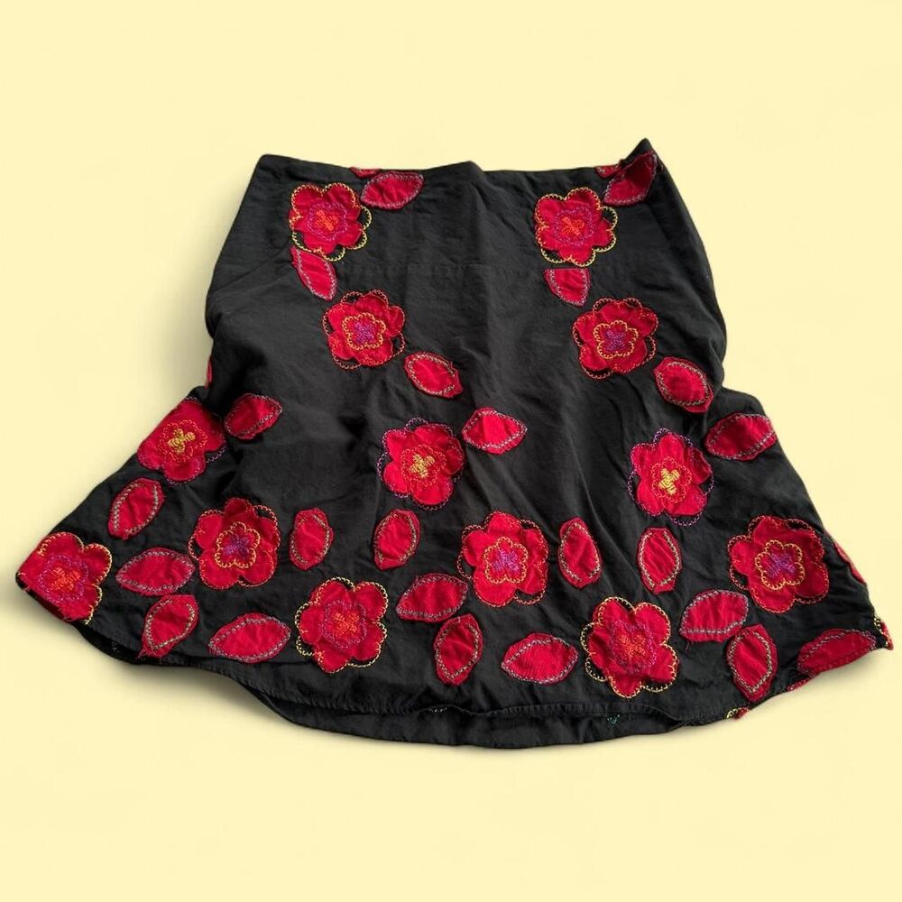 Embroidered Poppy Mini Skirt